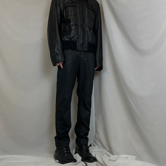 Balenciaga Waxed Leather Waist Jeans - AW15