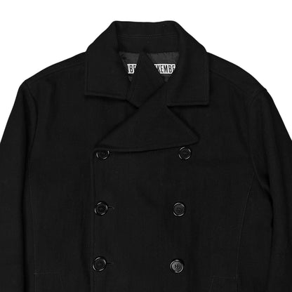 Dirk Bikkembergs Zip Leather Hem Peacoat - AW06