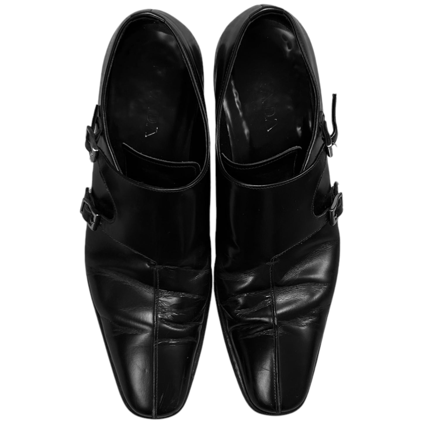 Prada Double Monk Strap Apron Seam Derbies