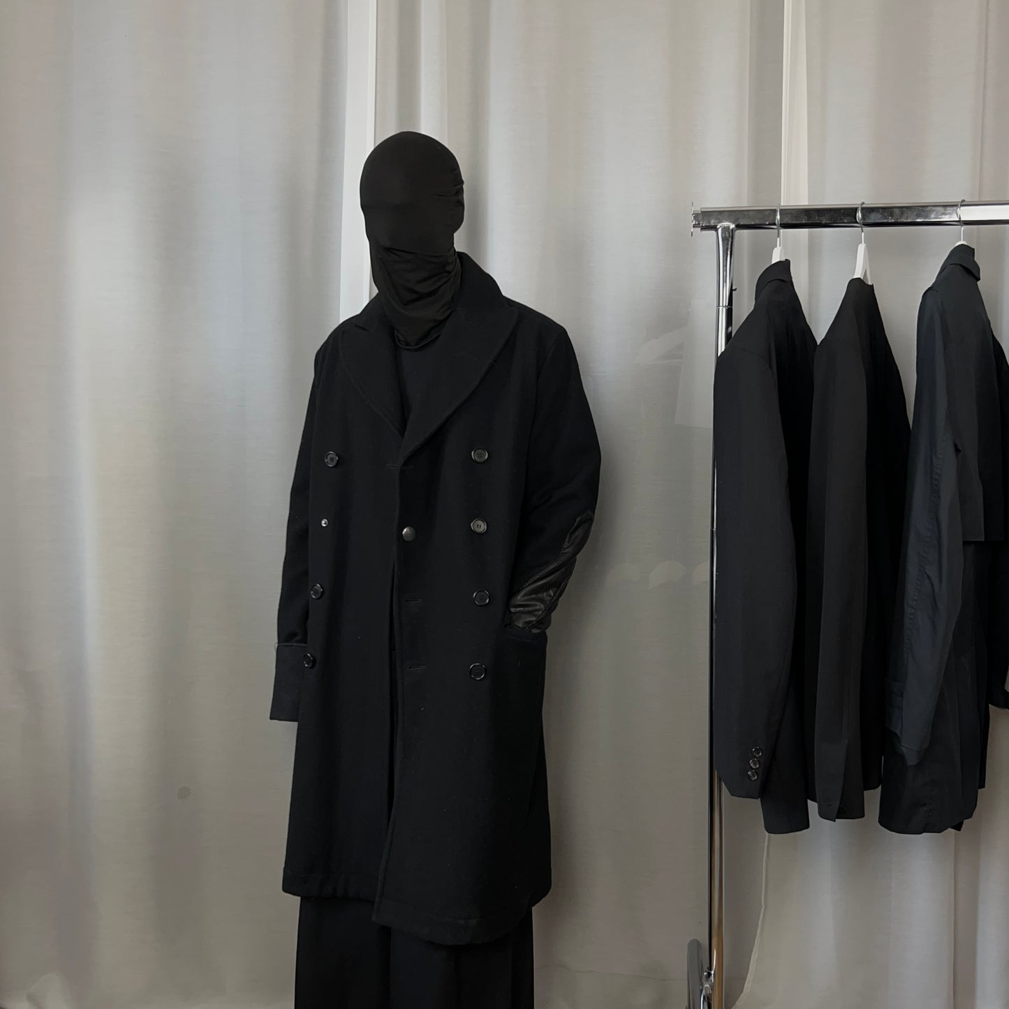 Dirk Bikkembergs Double Breasted Elbow Patch Wool Coat