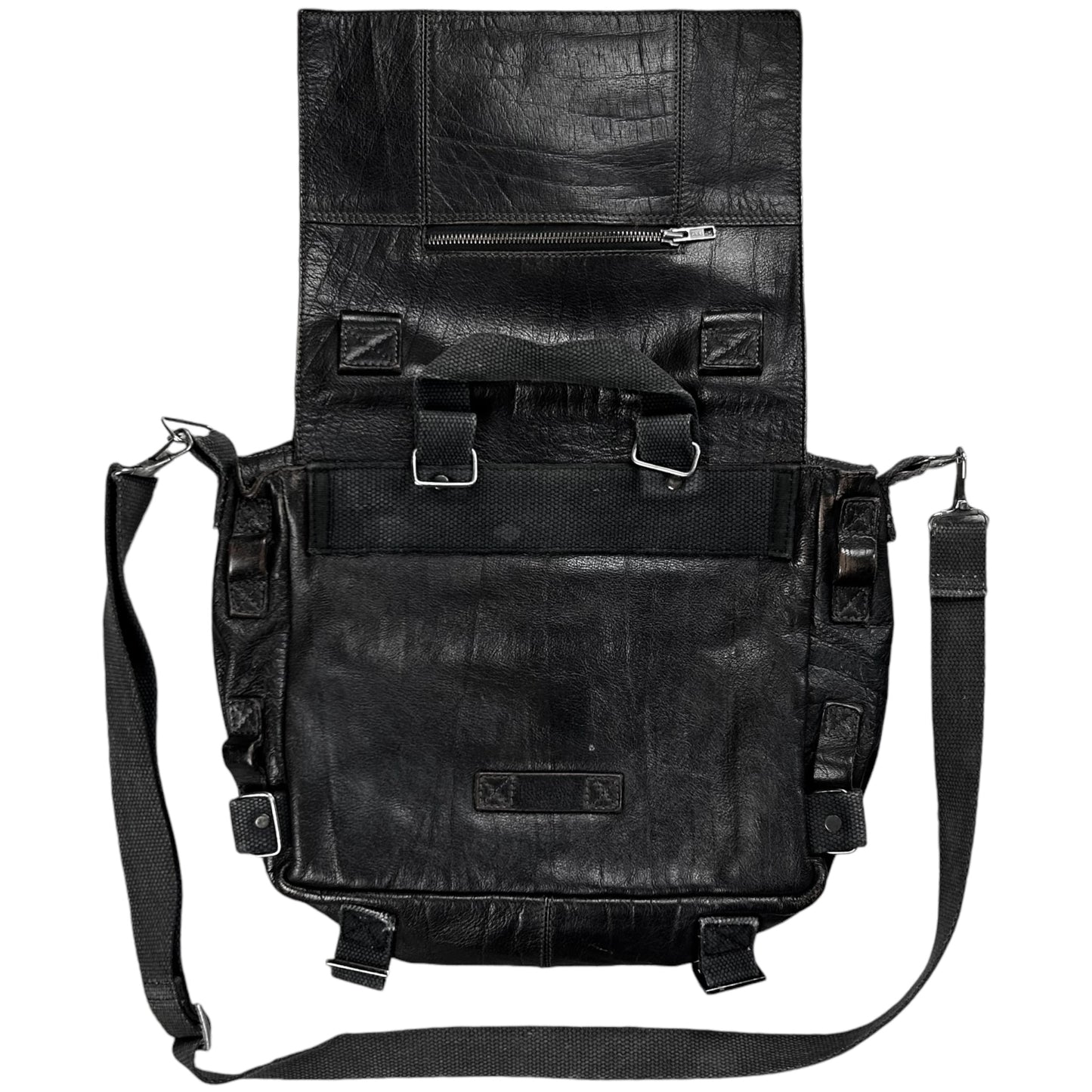 Dirk Bikkembergs Multi Strap Flap Leather Bag