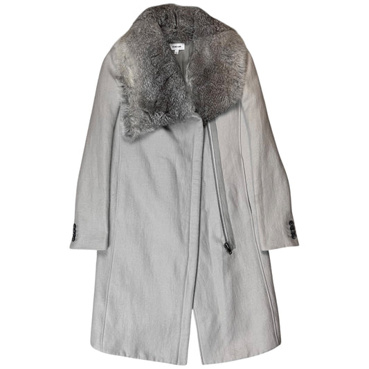 Helmut Lang Asymmetric Rabbit Fur Collar Coat - AW10