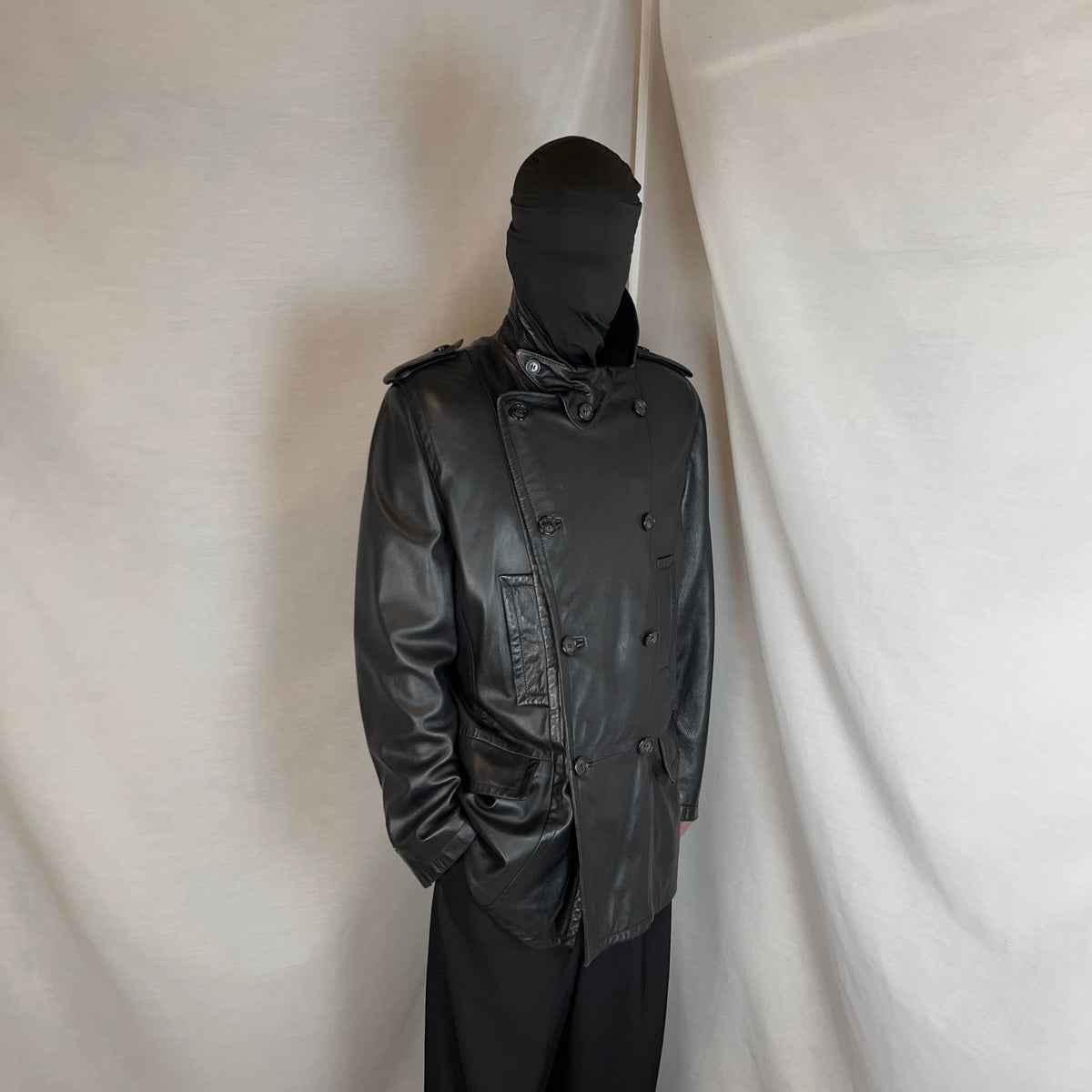 Gucci by Tom Ford Military Leather Peacoat - AW96