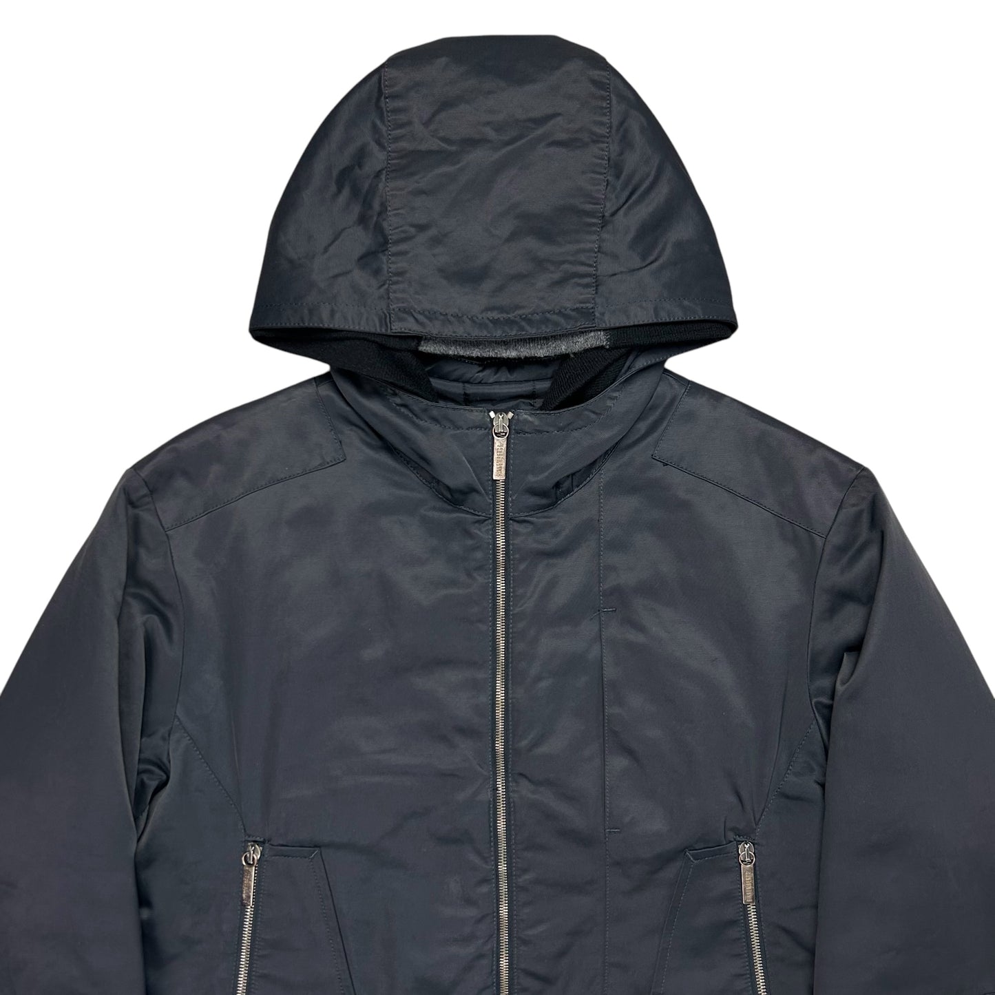 Dirk Bikkembergs Waxed Double Hooded Zip Jacket