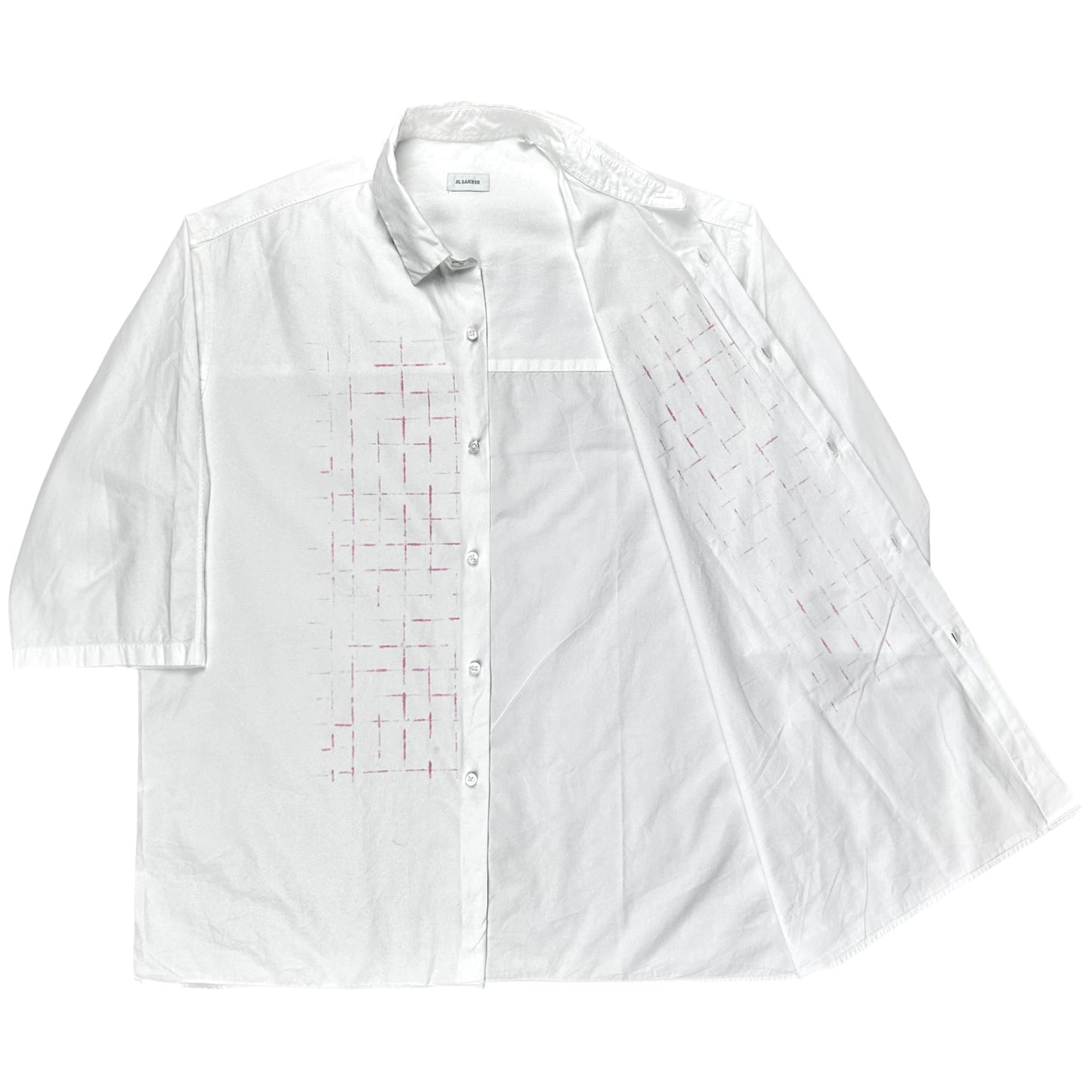 Jil Sander Blurry Grid Print Bowling Shirt - SS07