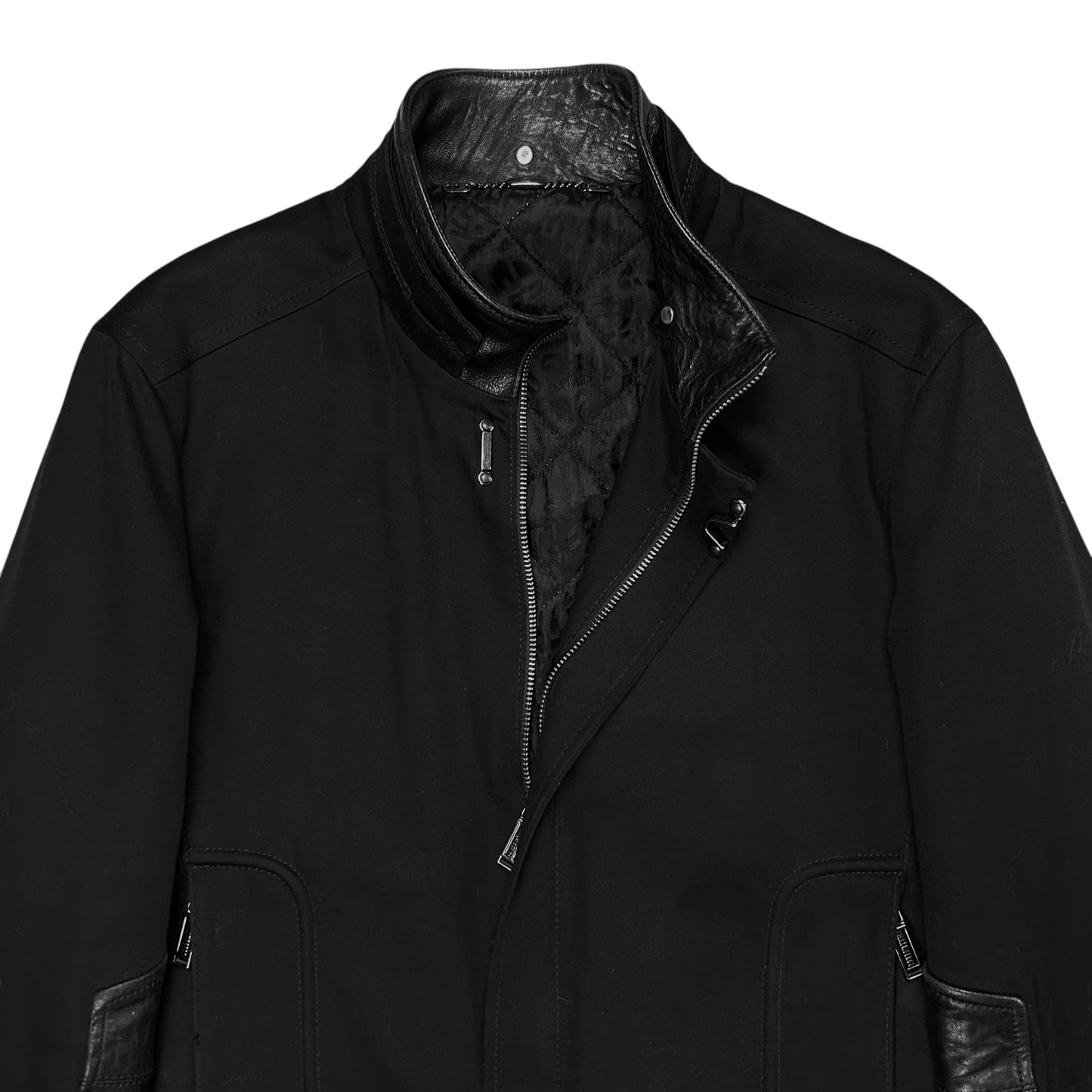 Dirk Bikkembergs Leather Patched Zip Biker Jacket