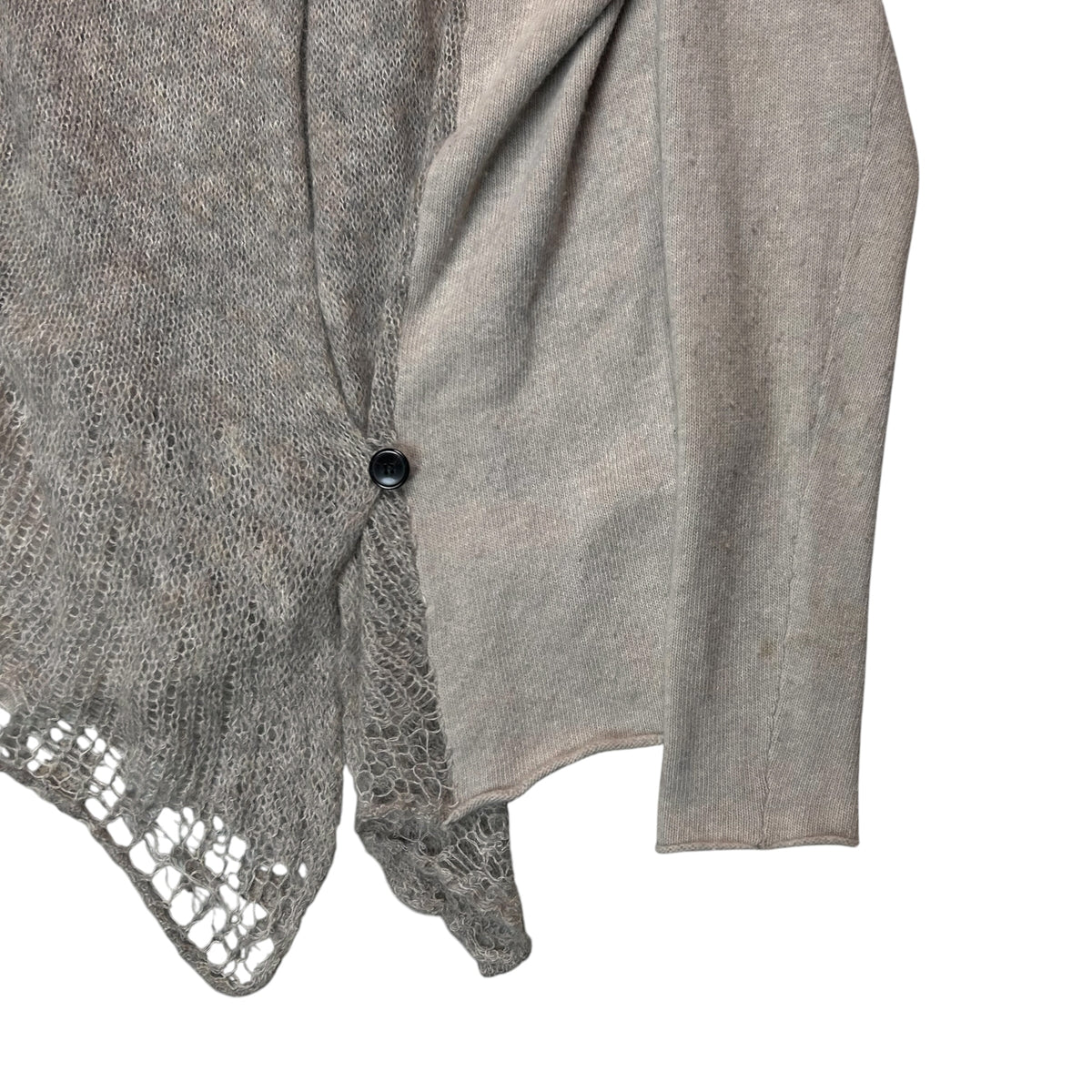 A.F. Vandevorst Asymmetric Mohair Panel Hooded Knit Sweater - AW12