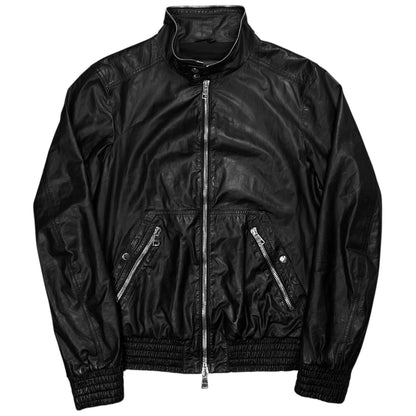 Gucci by Tom Ford Zip Hood Leather Jacket