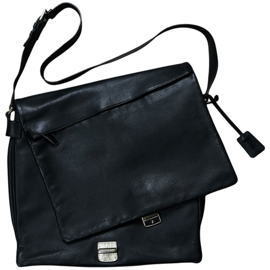 Jil Sander Lock Flap Grain Leather Messenger Bag