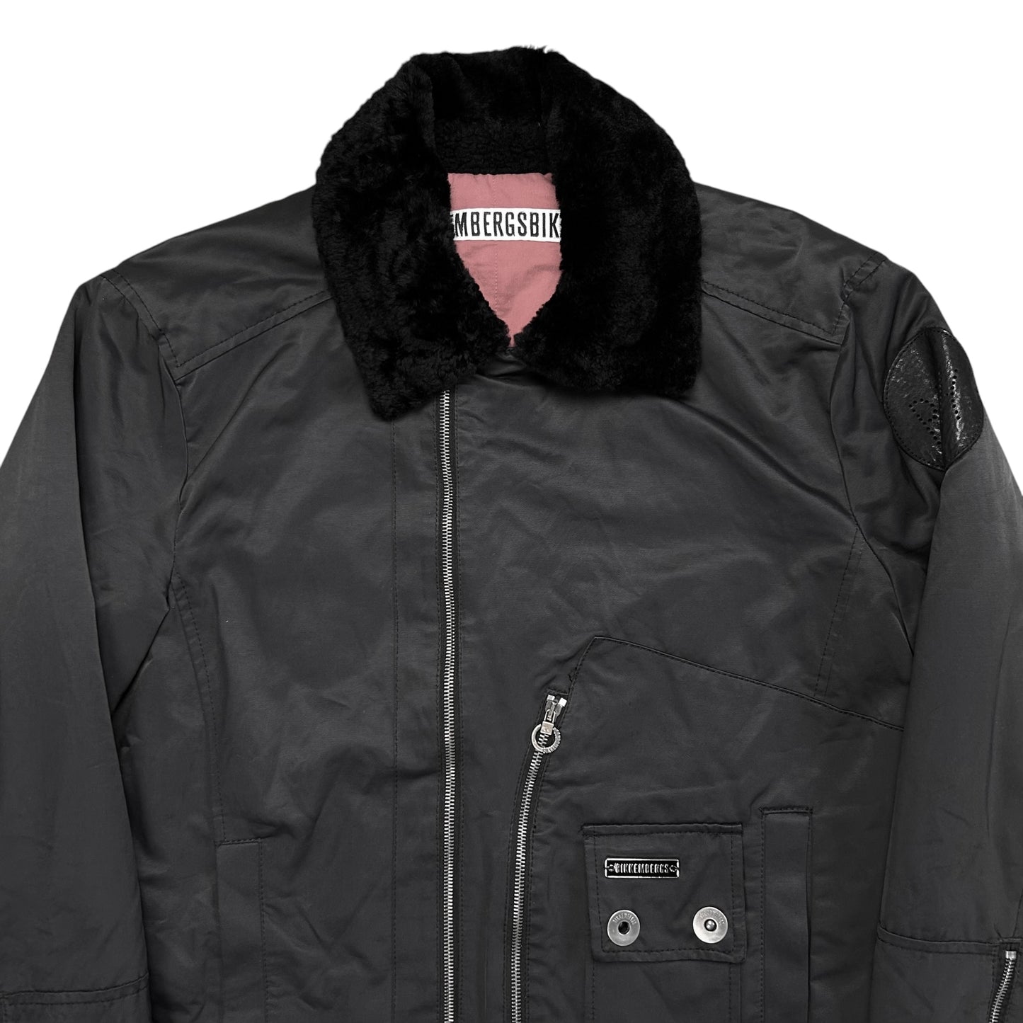 Dirk Bikkembergs Faux Fur Collar Pilot Jacket