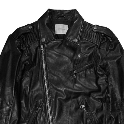 Pierre Balmain Belted Biker Leather Jacket - SS13