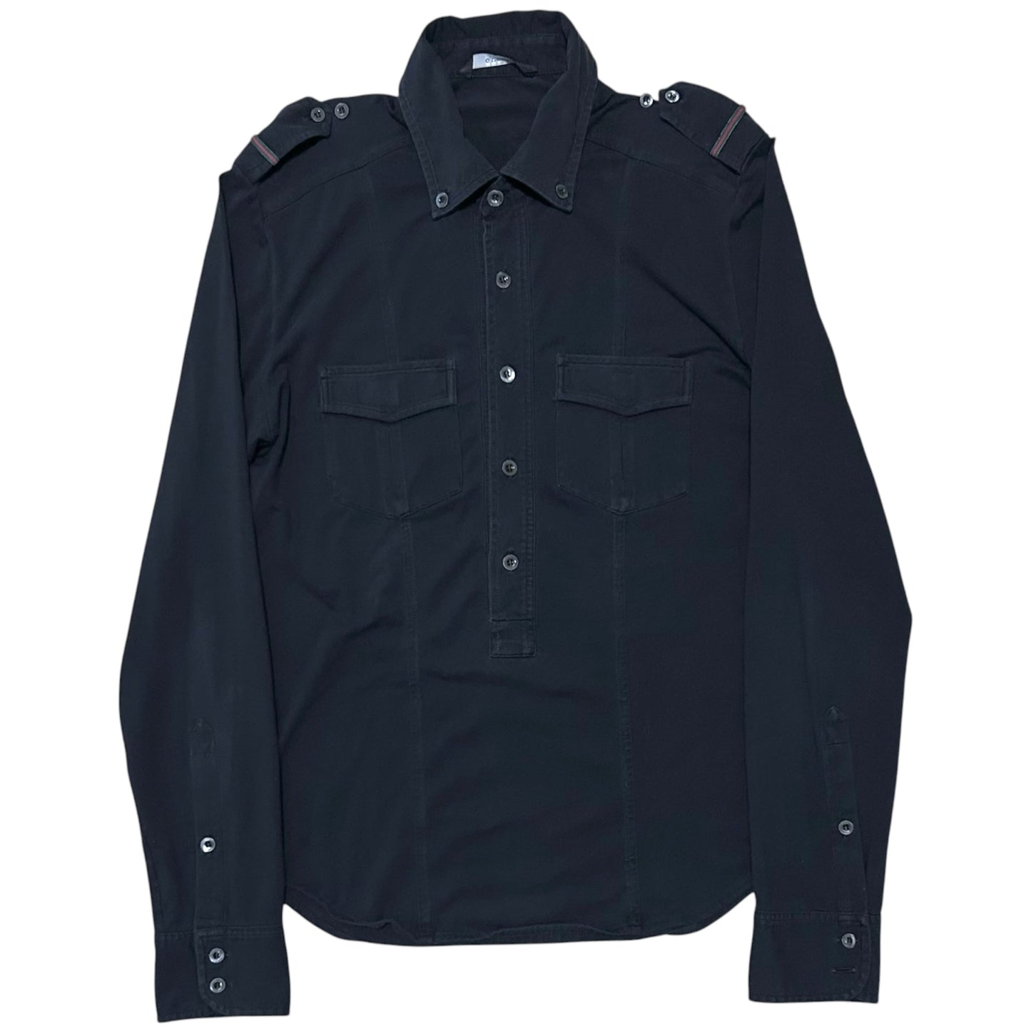 Gucci by Tom Ford Military Half Placket Shirt - 90s