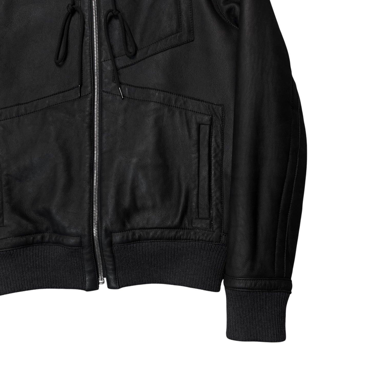 Dirk Bikkembergs Hooded Faux Fur Lined Leather Jacket - AW10