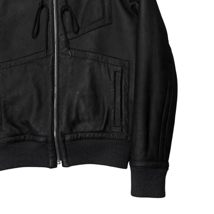 Dirk Bikkembergs Hooded Faux Fur Lined Leather Jacket - AW10