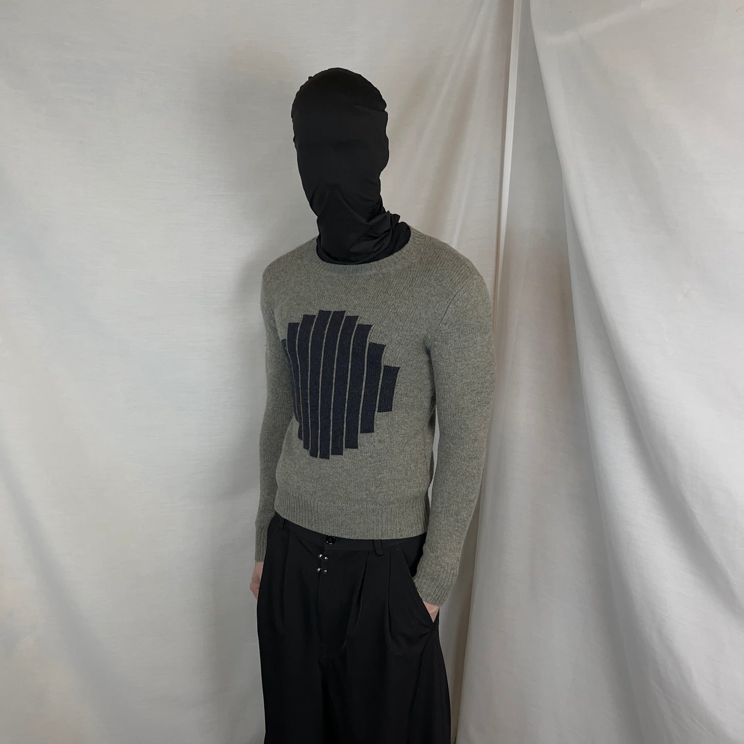 Dries Van Noten Geometric Intarsia Alpaca Wool Sweater - AW16