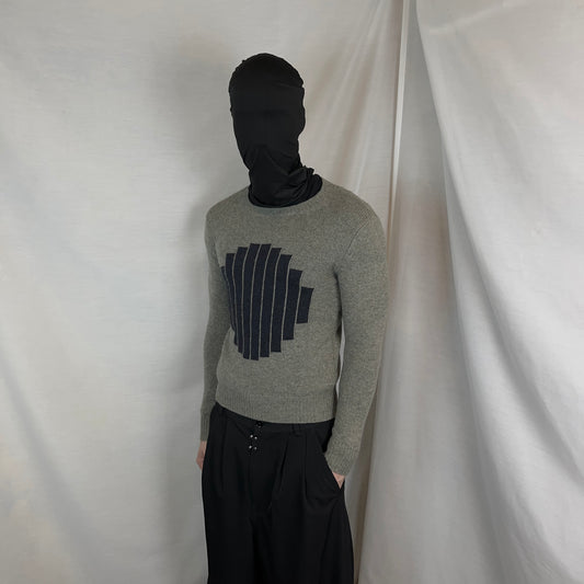 Dries Van Noten Geometric Intarsia Alpaca Wool Sweater - AW16