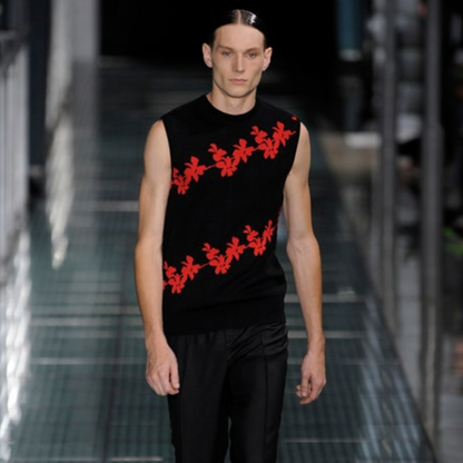 Raf Simons Floral Jacquard Knit Vest - SS12