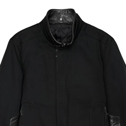 Dirk Bikkembergs Leather Patched Zip Biker Jacket