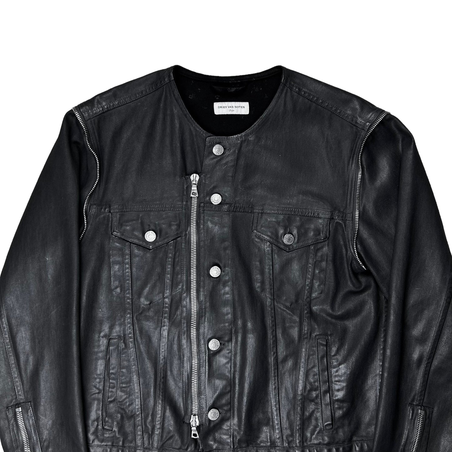 Dries Van Noten Waxed Zip Trucker Jacket - AW14