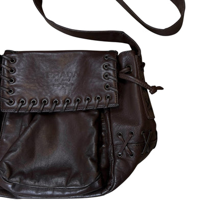 Prada Laced Eyelet Leather Bag