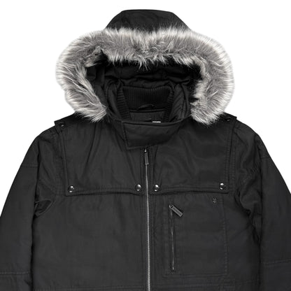 Dirk Bikkembergs Faux Fur Hood Utility Parka