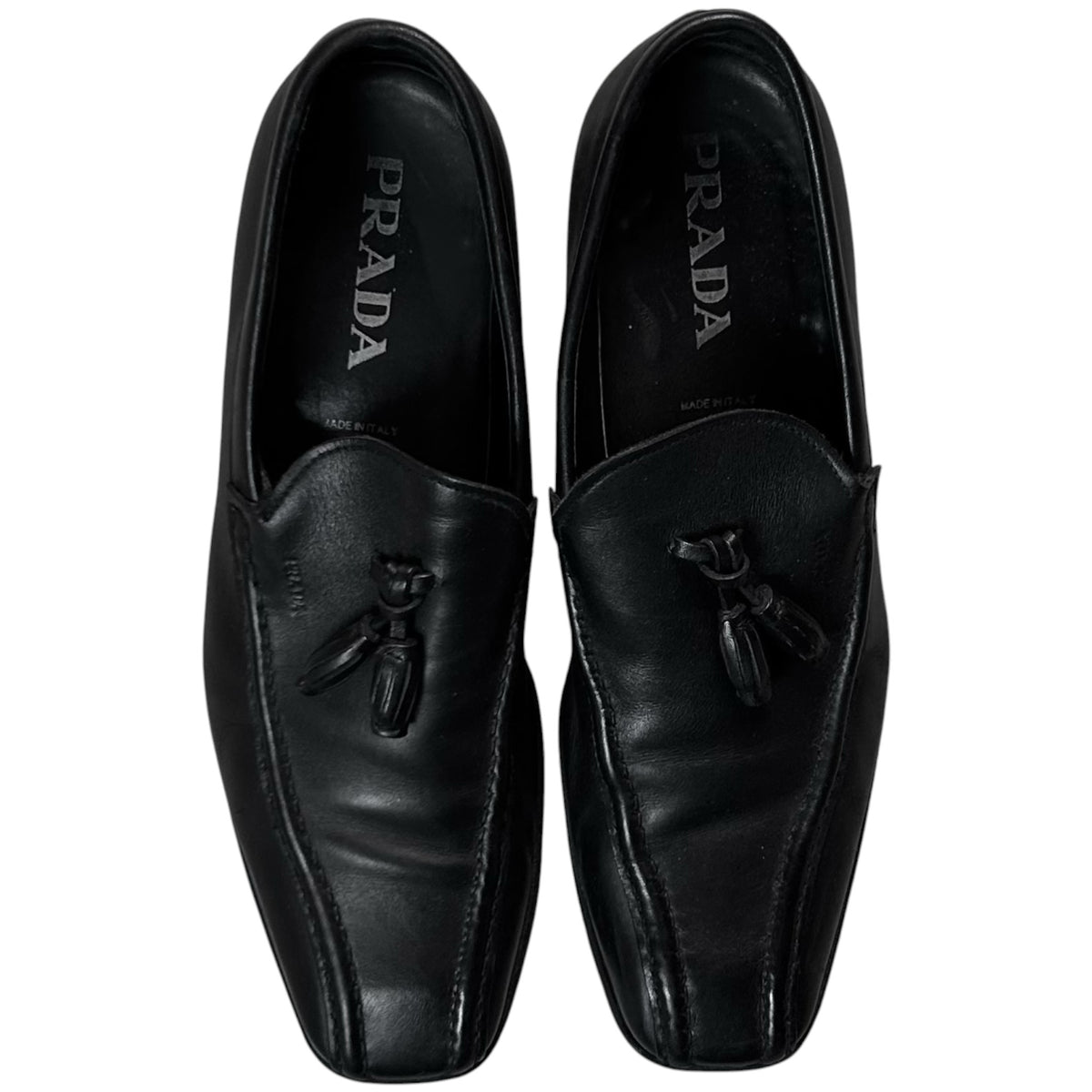 Prada Squared Tassel Loafers