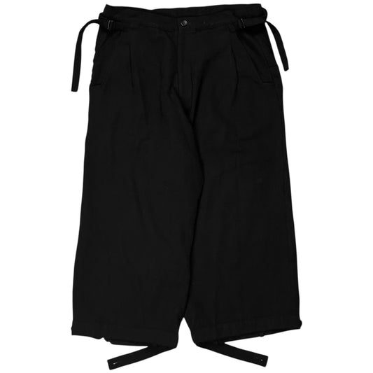 Y's Yohji Yamamoto Wide Bondage Strap Wool Shorts - AW18