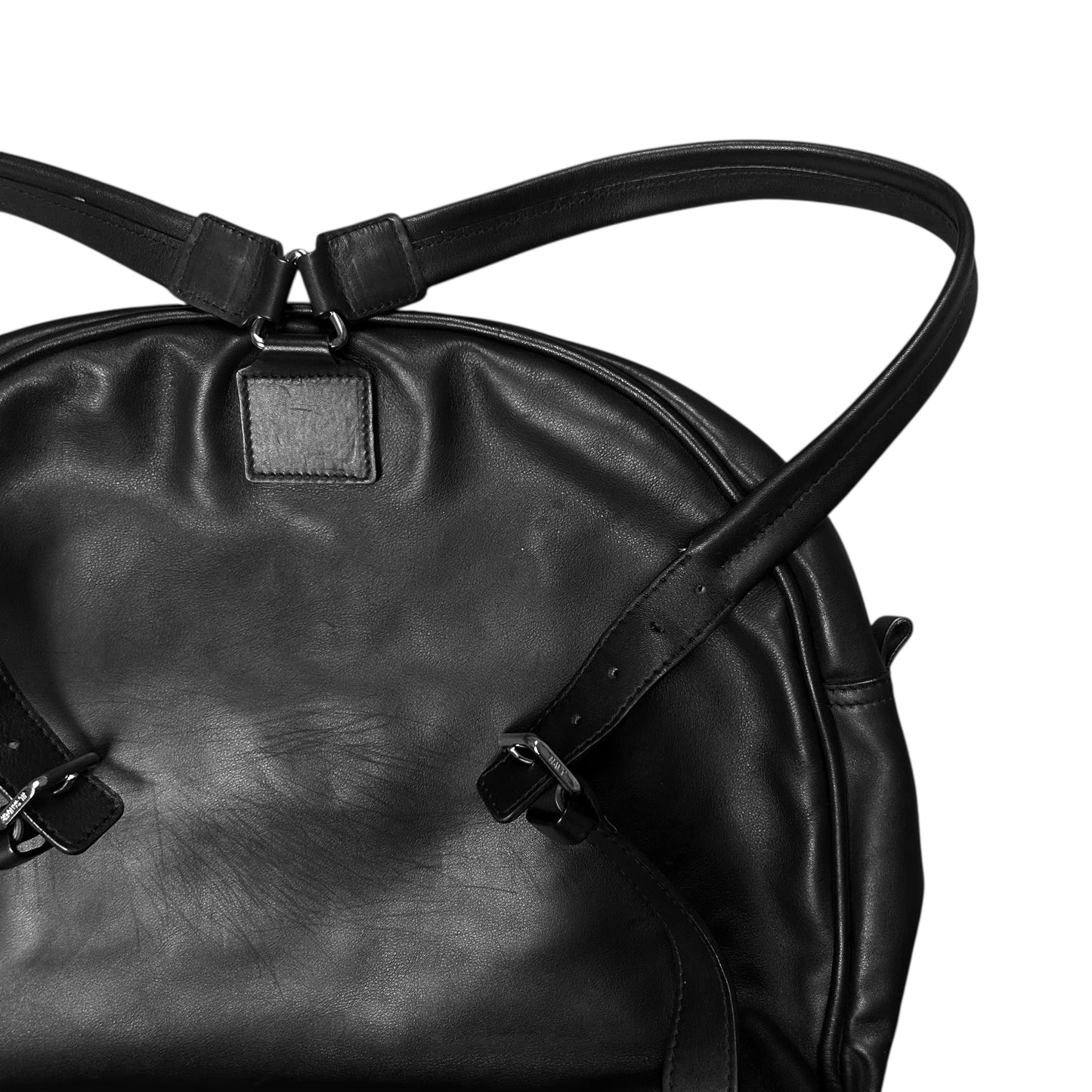 Jil Sander Dual Belted Circular Leather Backpack