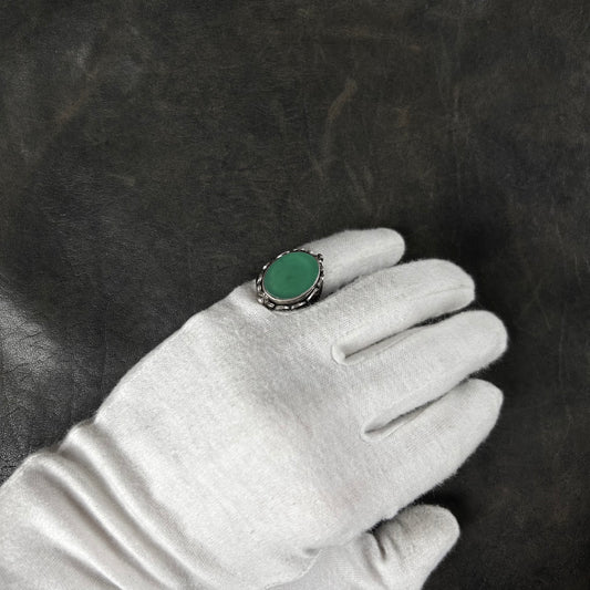 Rotable Tribal Jade & Onyx Stone Ring