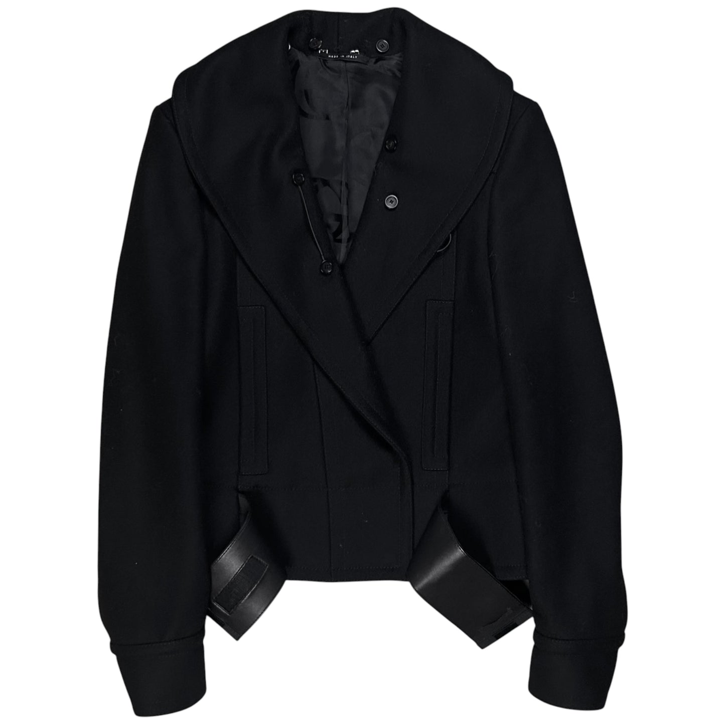 Gucci by Tom Ford Asymmetric Velcro Belted Cashmere Jacket - AW04