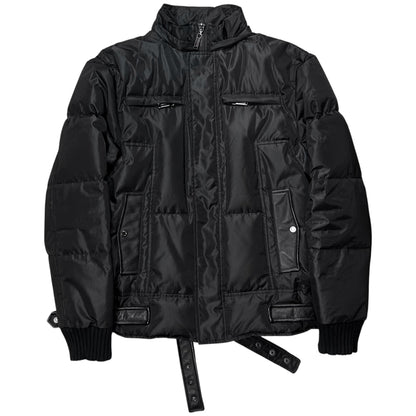 Dirk Bikkembergs Belted Rabbit Fur Hood Puffer Jacket - AW09