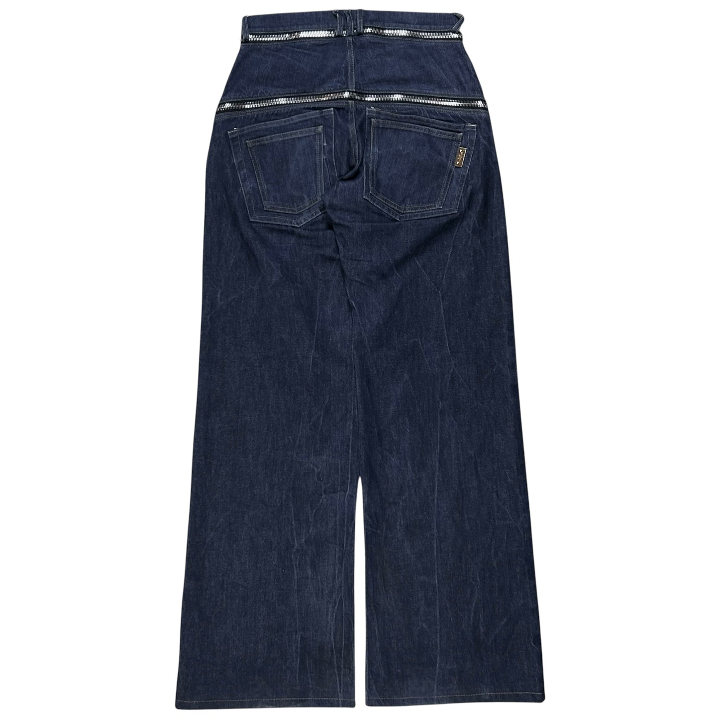 Balmain by Olivier Rousteing Wide Dual Waist Zip Jeans - AW18