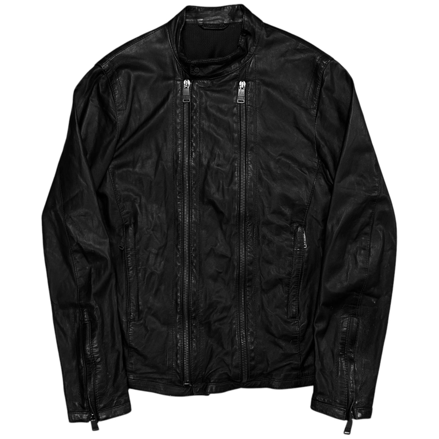 Dirk Bikkembergs Double Zip Racer Leather Jacket