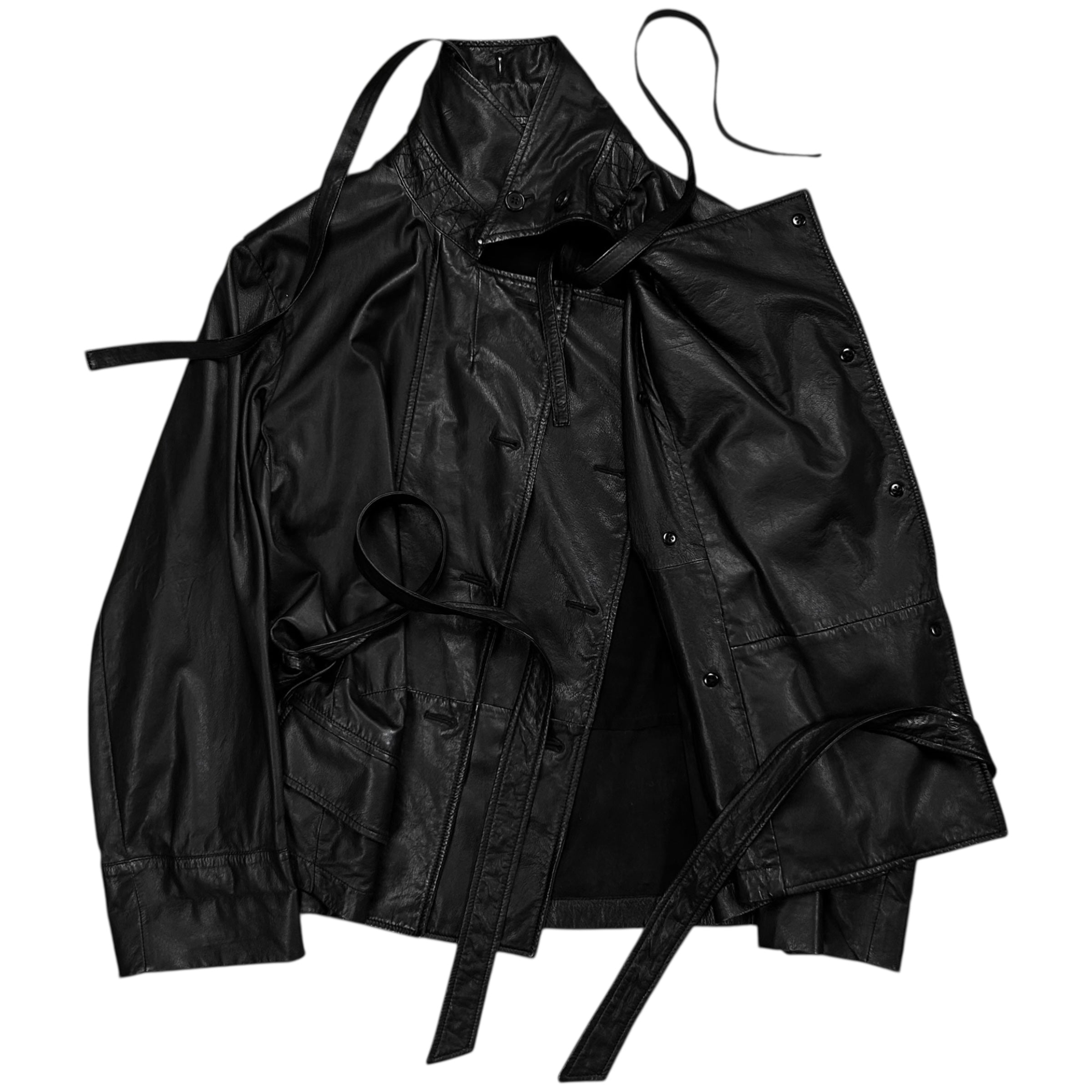 Ann Demeulemeester Bondage Multi Breasted Leather Jacket