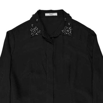 Prada Jewel Collar Silk Shirt - AW12