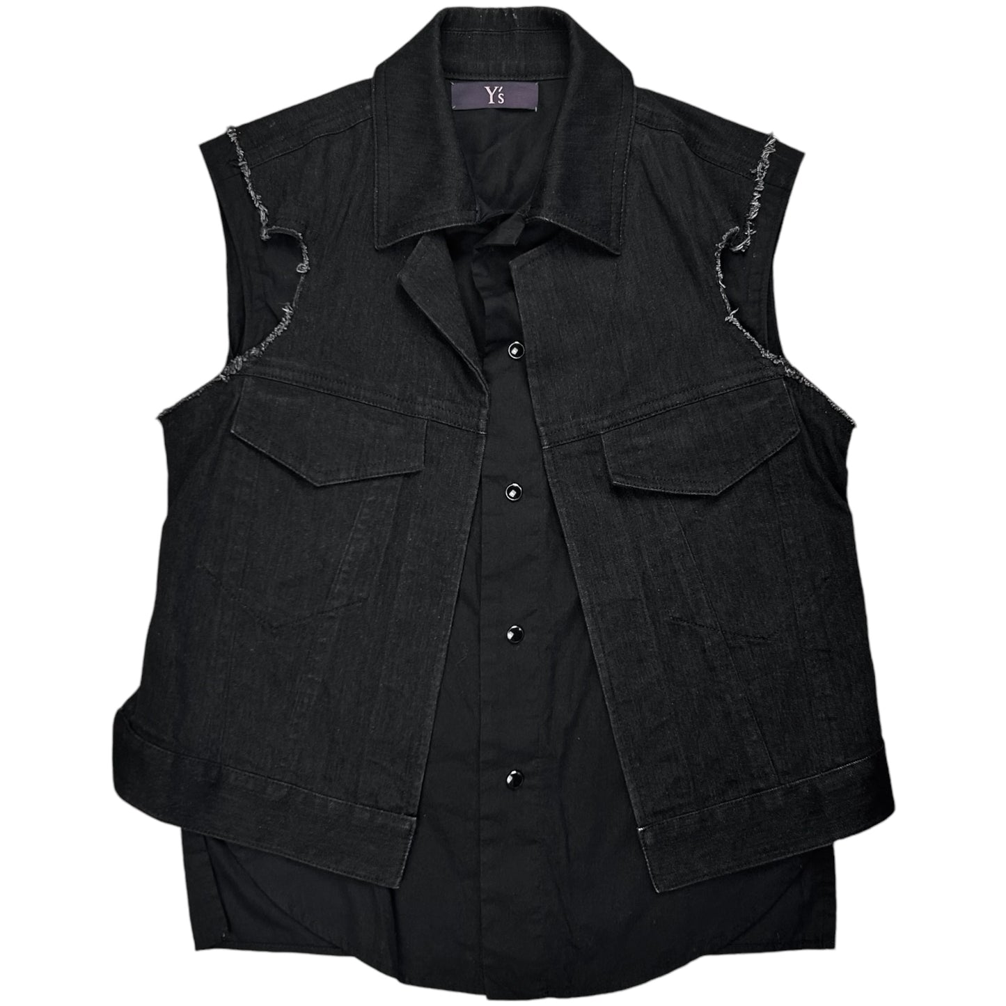 Y‘s Yohji Yamamoto Shirt Layered Denim Vest