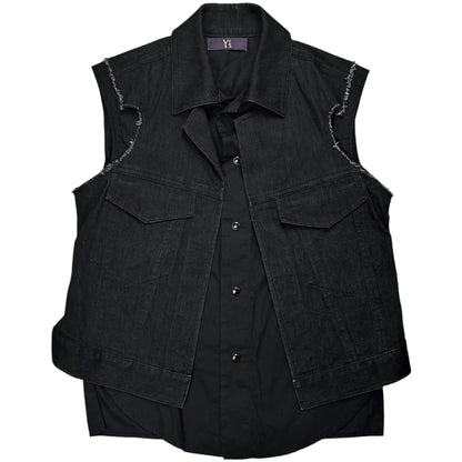 Y‘s Yohji Yamamoto Shirt Layered Denim Vest