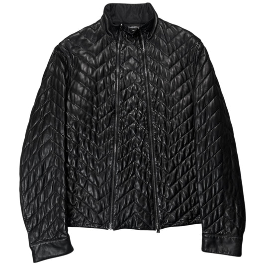 Jil Sander by Raf Simons Quilted Dual Zip Leather Jacket - AW07