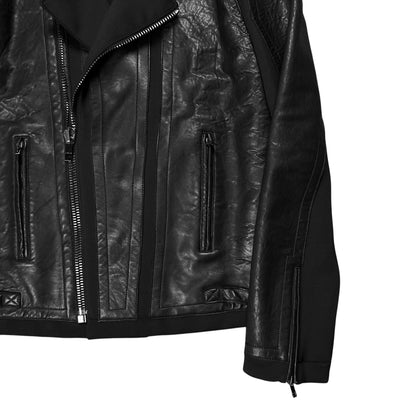 Dirk Bikkembergs Asymmetric Zip Moto Leather Jacket