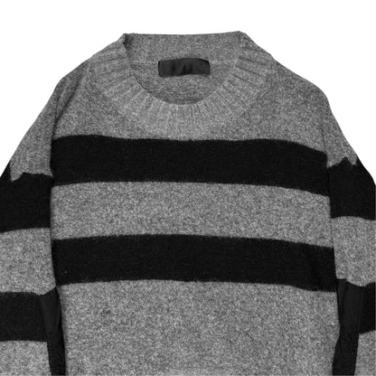 Haider Ackermann Striped Sleeve Panel Mohair Knit Sweater - AW16