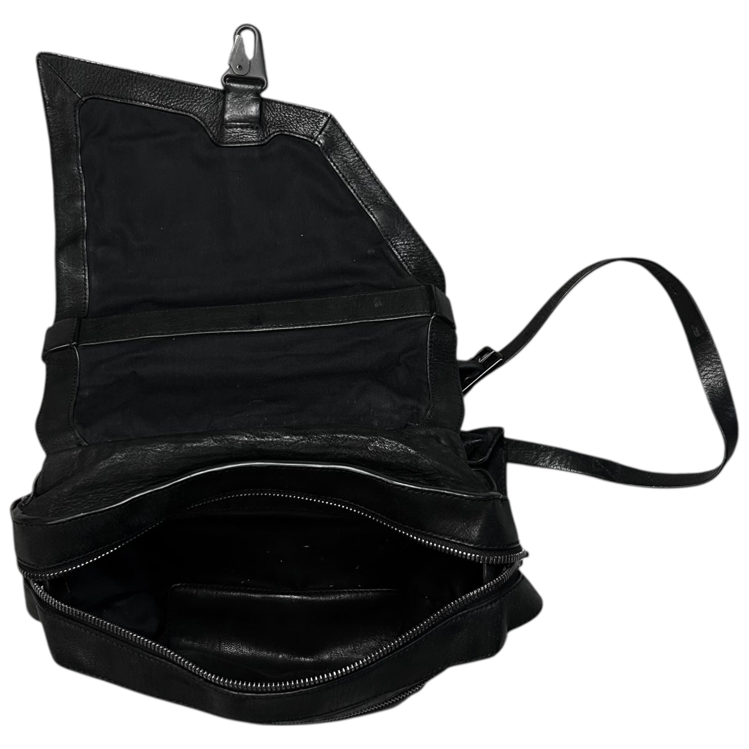 Helmut Lang Carabiner Asymmetric Leather Bag – Vertical Rags