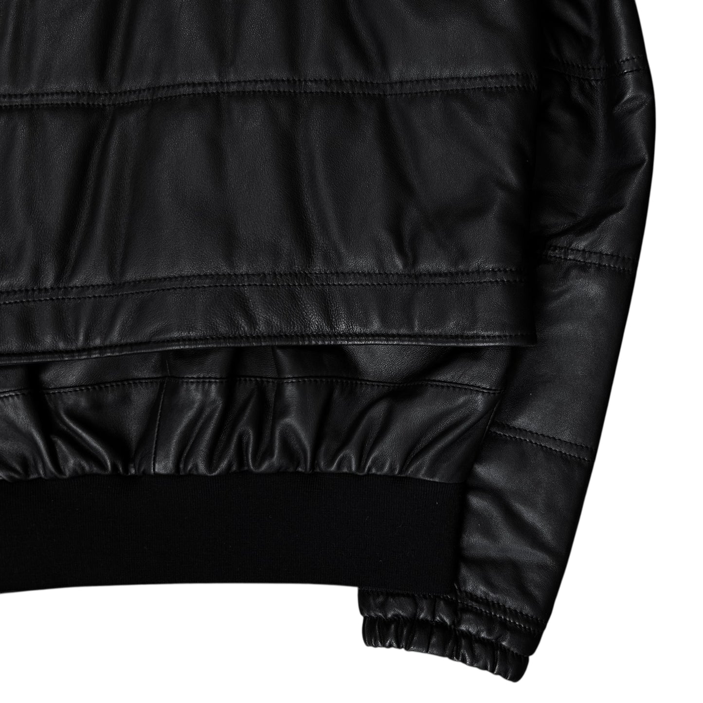Dirk Bikkembergs Double Layered Zip Bomber Leather Jacket