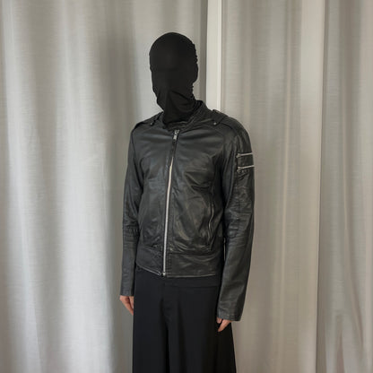 Dirk Bikkembergs Multi Shoulder Zip Racer Leather Jacket