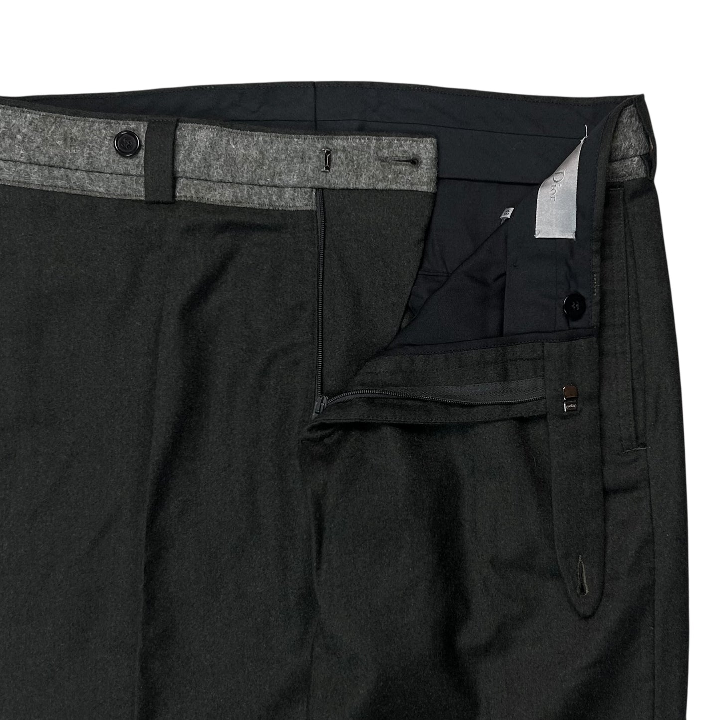 Dior Homme Contrast Waistband Brushed Cashmere Trousers - AW12