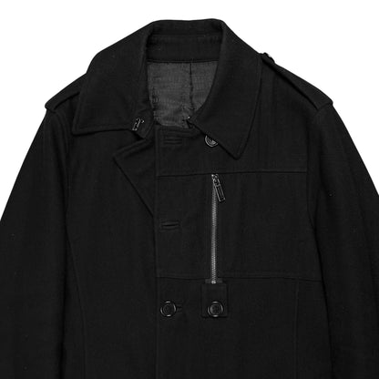 Dirk Bikkembergs Double Breasted Military Wool Coat