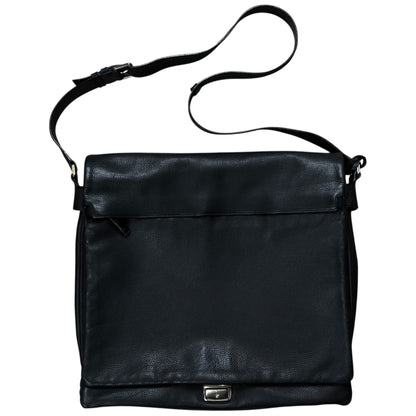 Jil Sander Lock Flap Grain Leather Messenger Bag