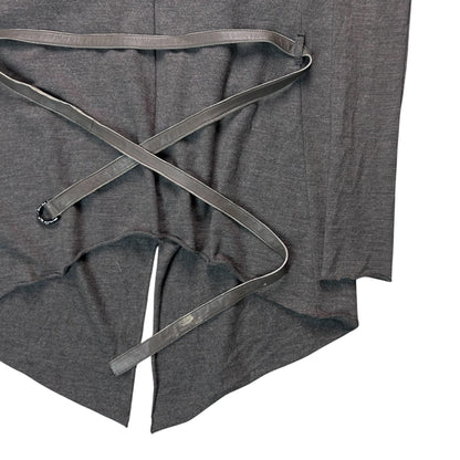 Helmut Lang Leather Belted Drape Cardigan - AW13
