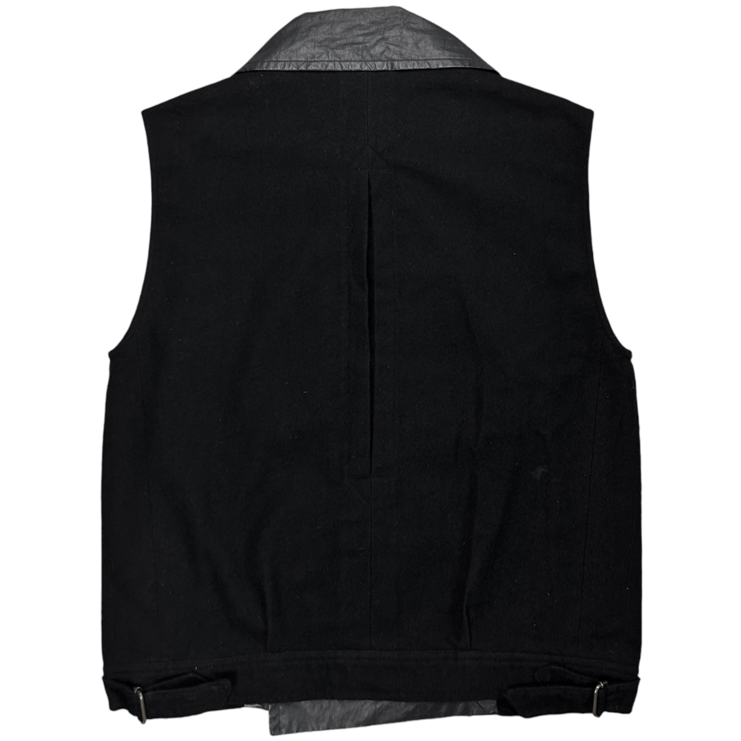 Dries Van Noten Double Breasted Waxed Panel Wool Vest