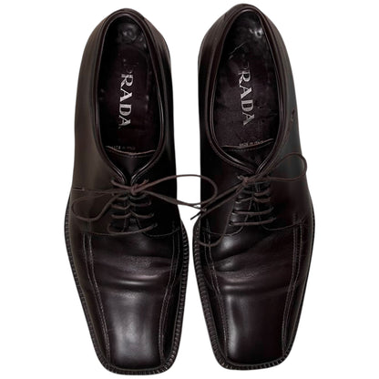 Prada Contrast Stitch Square Derbies