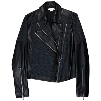 Helmut Lang Jacquard Multi Zip Perfecto Leather Jacket - AW12